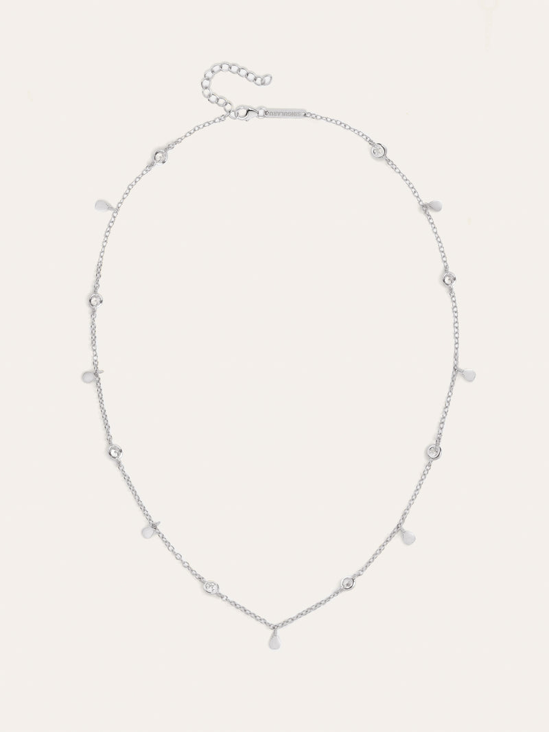 Collar Mini Spark Drop Plata