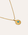 Imagen detalle de Medallion Aqua Steel Gold-Plated Necklace