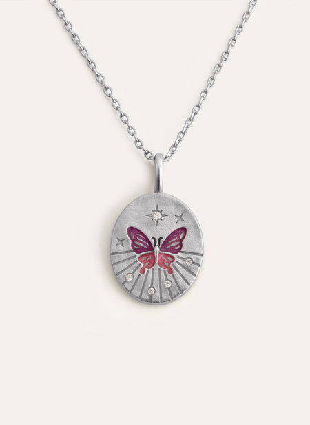 Collar Medallion Butterfly Rose