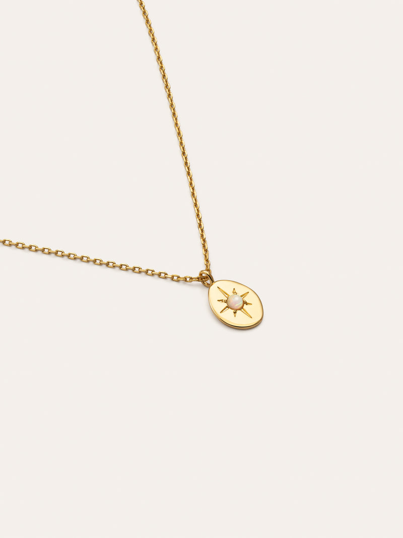 Collar Medallion Polaris Baño Oro