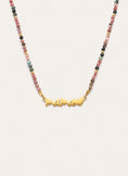 Collar Mamá Heart Tourmaline Acero Baño Oro