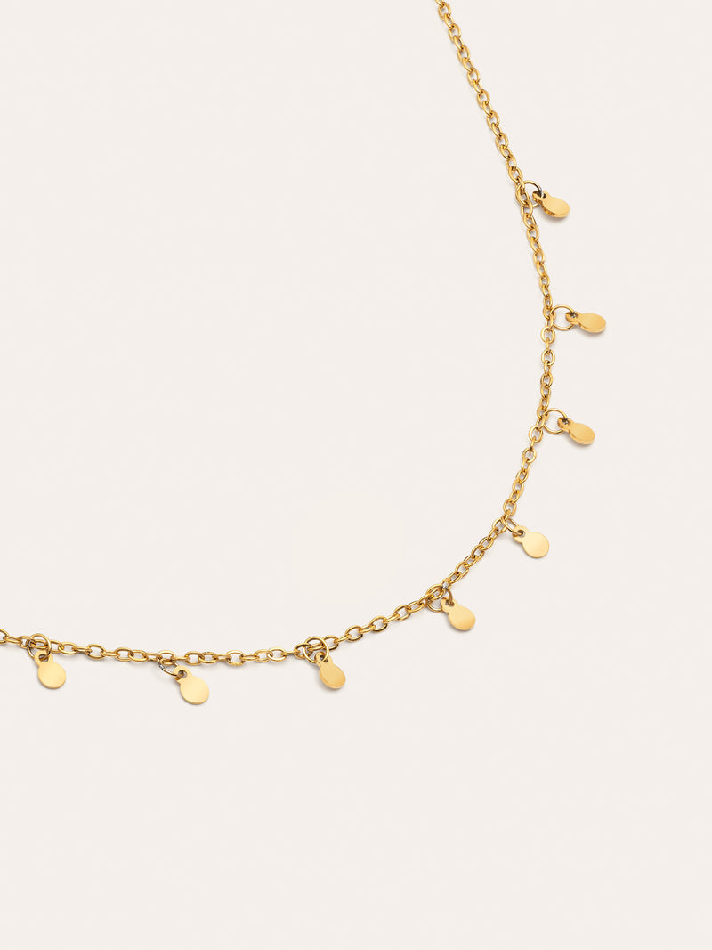 Collar Mini Moons 3mm Acero Baño Oro