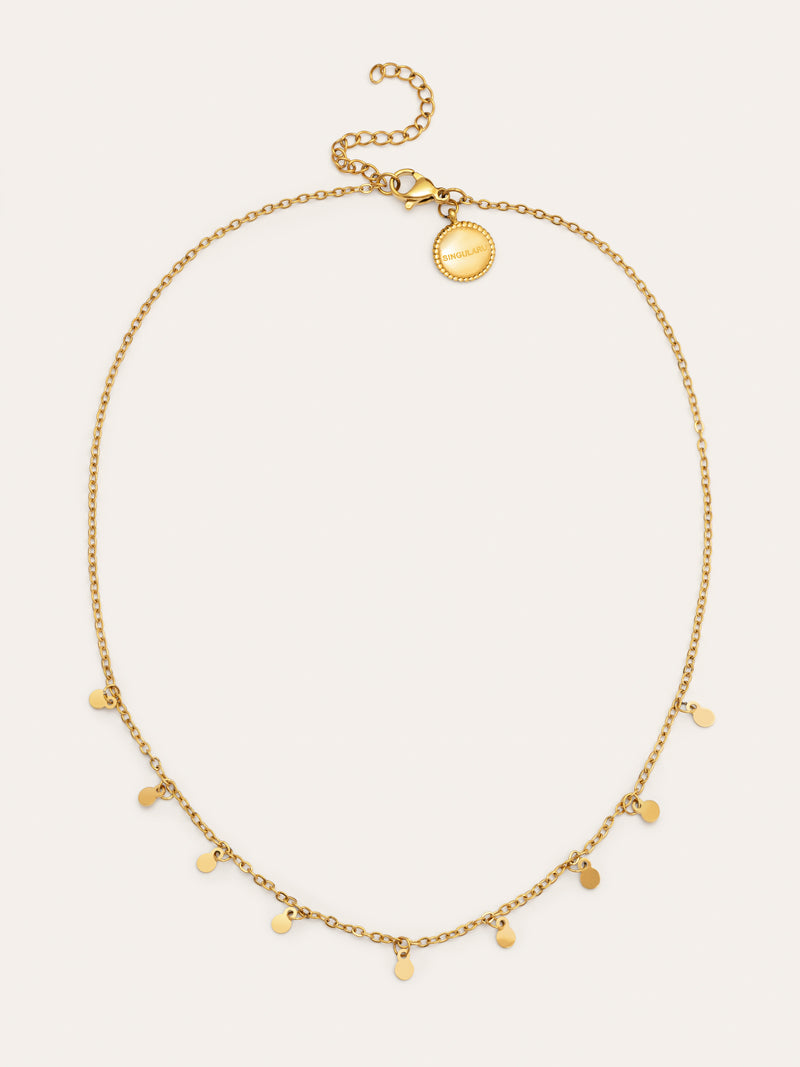 Collar Mini Moons 3mm Acero Baño Oro