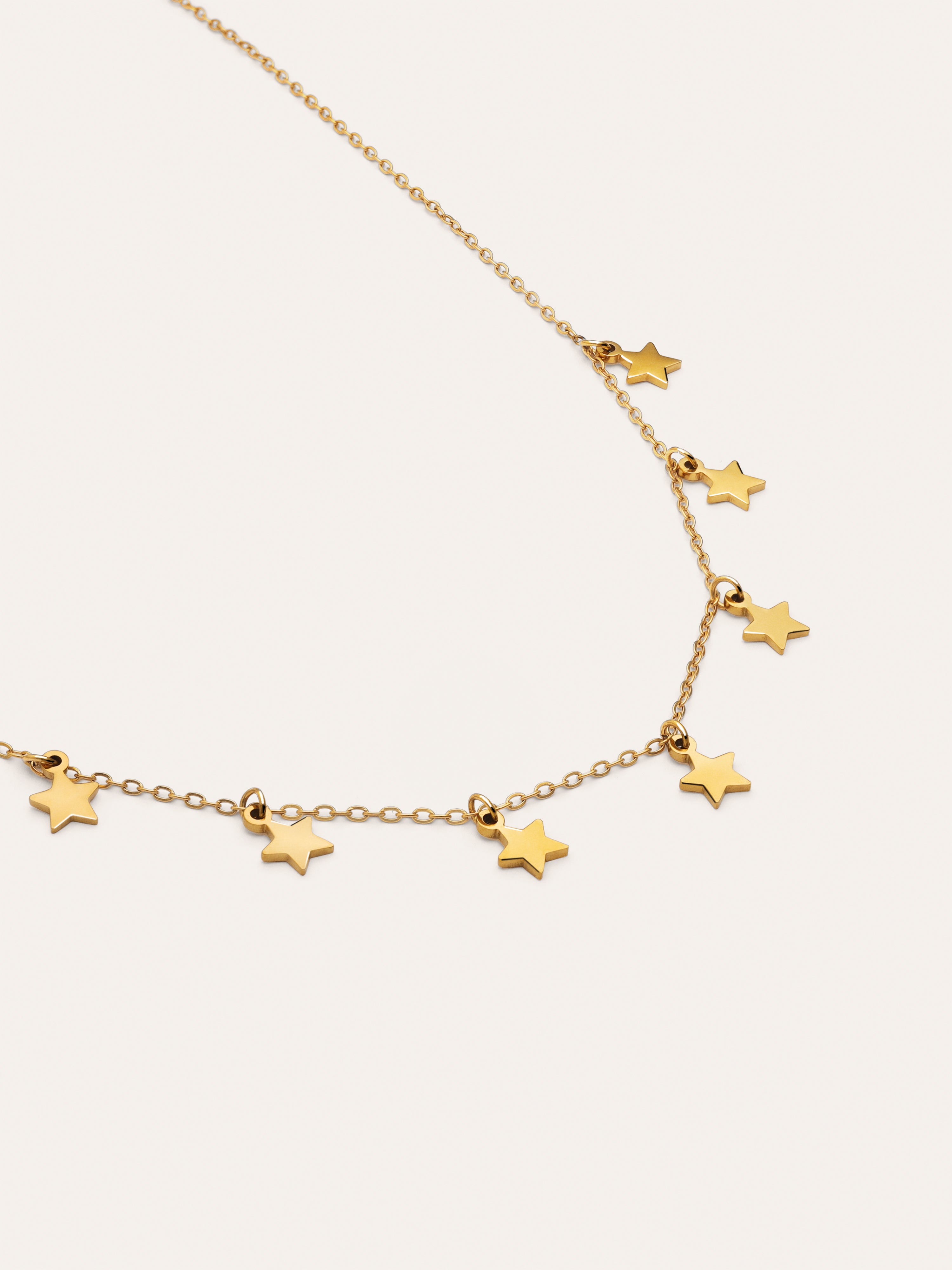 Collar Mini Stars Acero Baño Oro