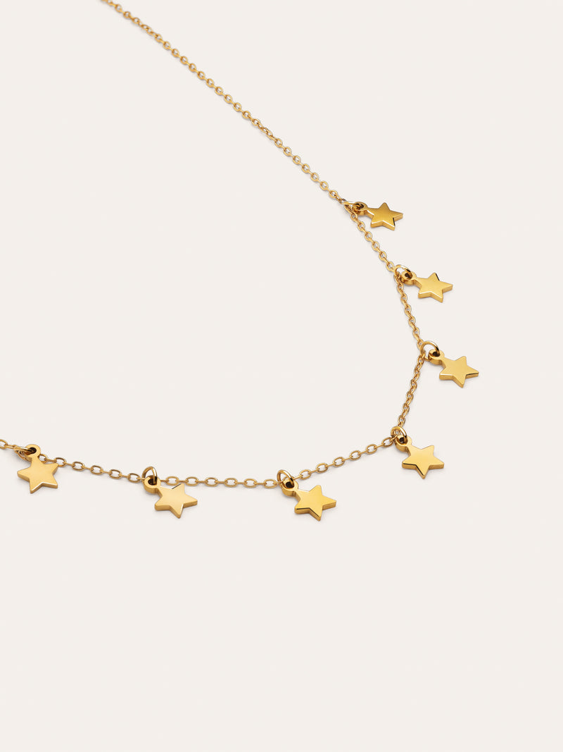 Mini-Sterne-Halskette Edelstahl mit Goldbeschichtung