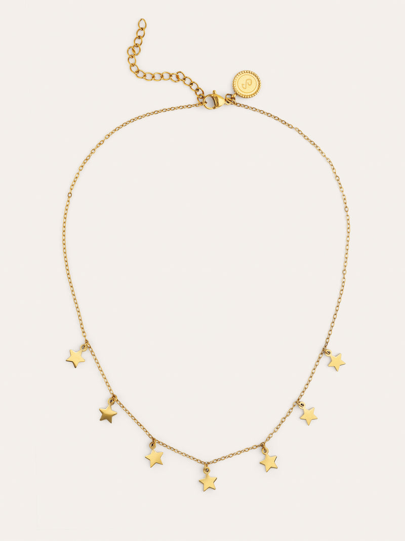 Mini-Sterne-Halskette Edelstahl mit Goldbeschichtung