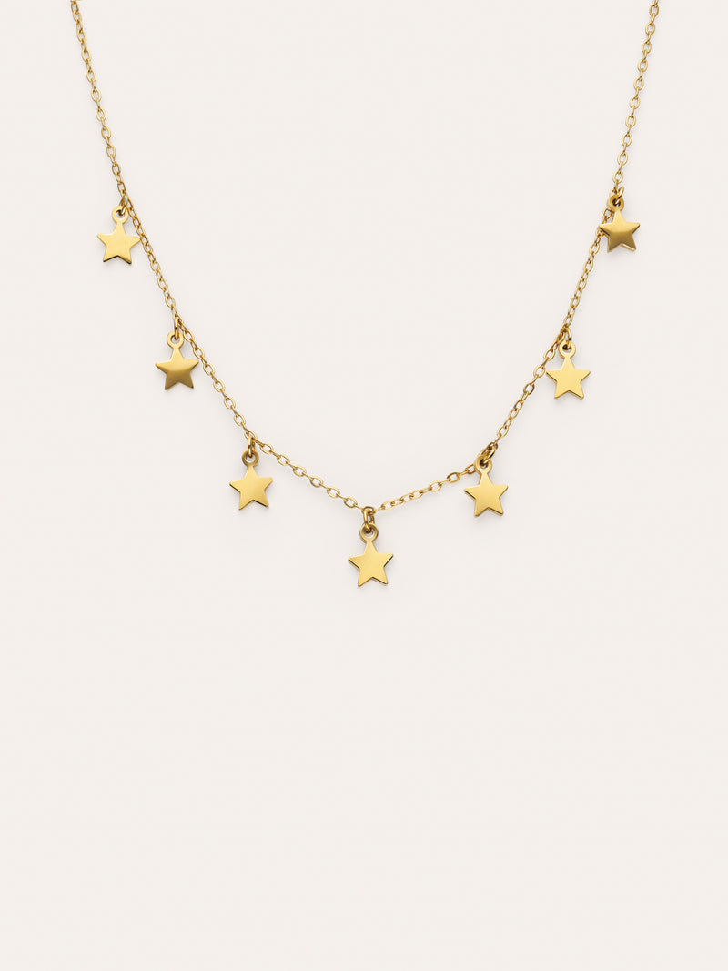 Mini-Sterne-Halskette Edelstahl mit Goldbeschichtung