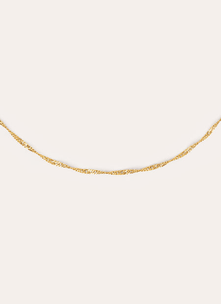 Collar Mini Twist Acero Baño Oro