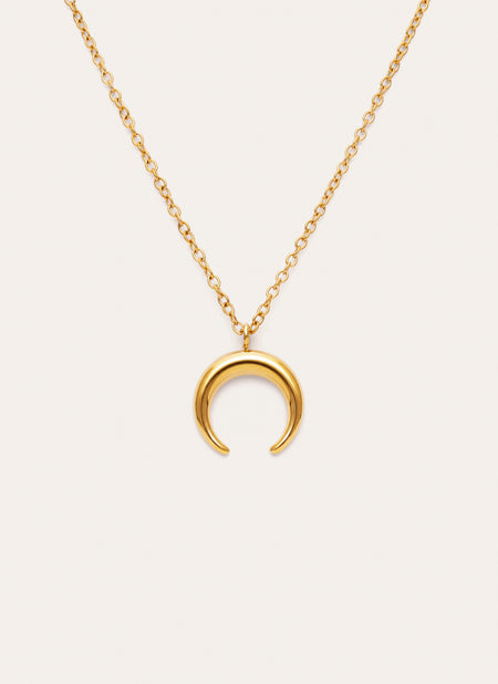 Collar Moonset Acero Baño Oro
