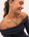 Collana Multicharms Denim Cianite in Acciaio Placcato in Oro - vista 4
