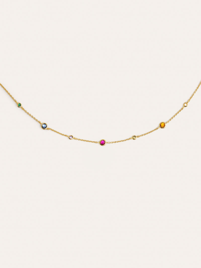 Collar New Orbit Multicolor Baño Oro
