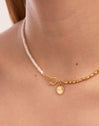 Collar New Pearl Acero Baño Oro