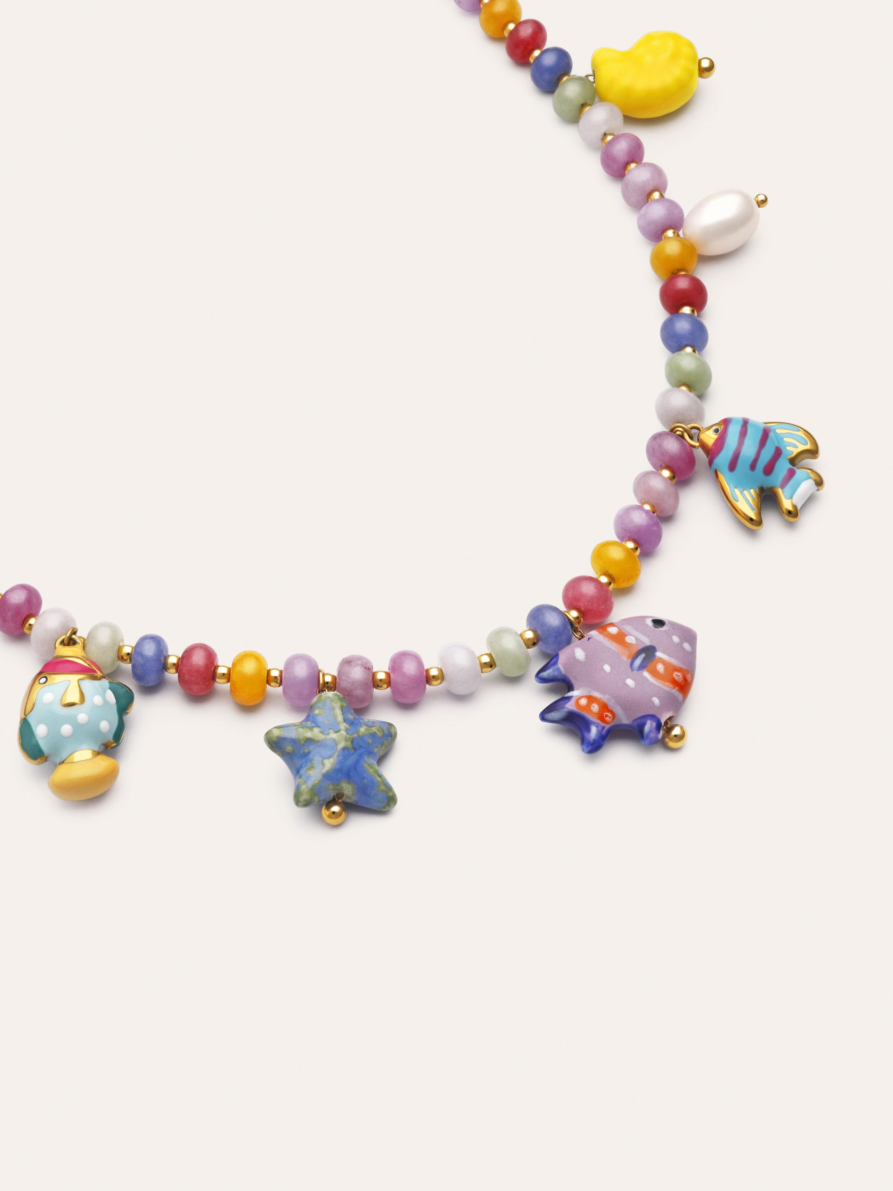 Collar Oceánic Colors Acero Baño Oro