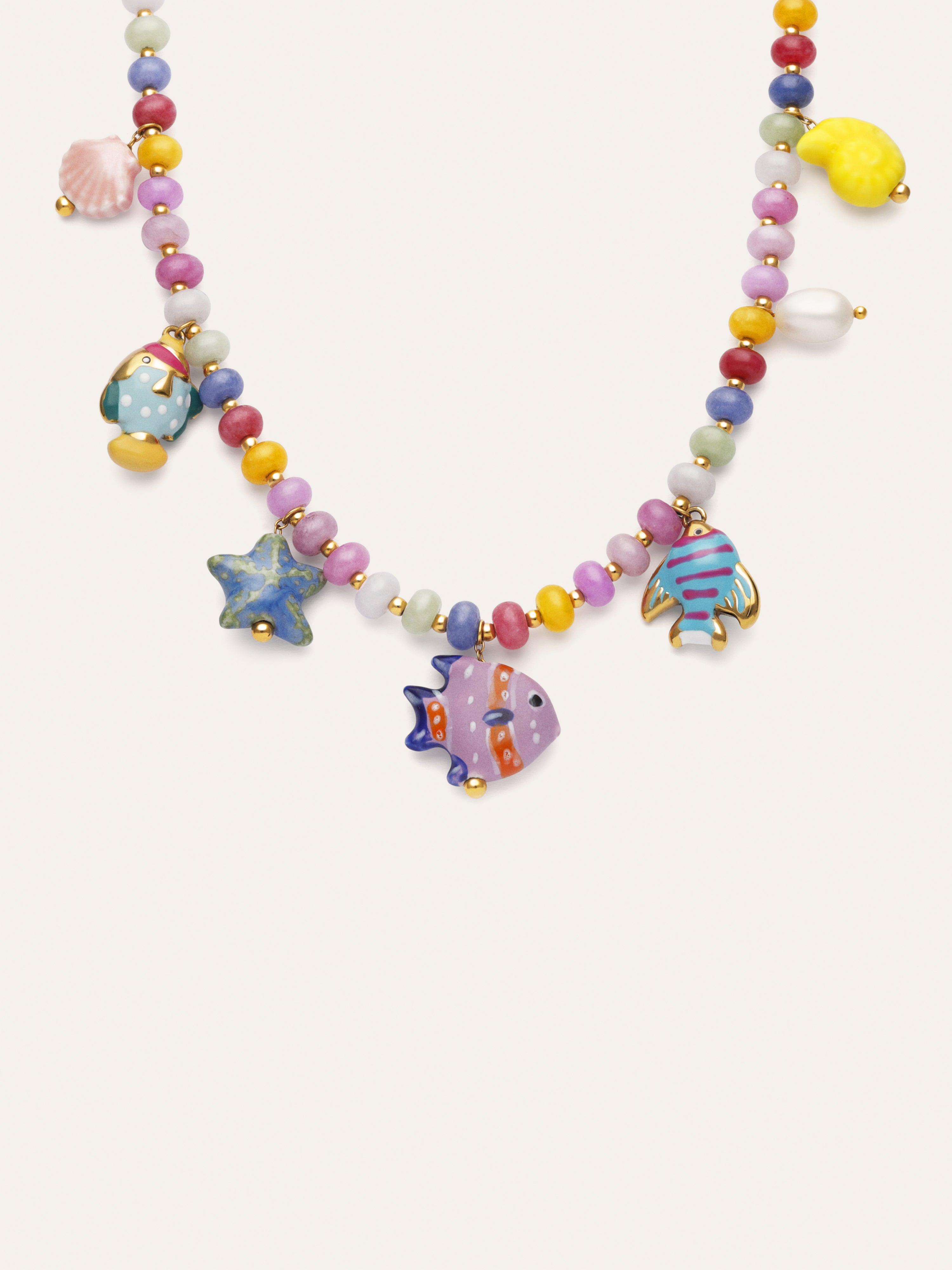 Collar Oceánic Colors Acero Baño Oro