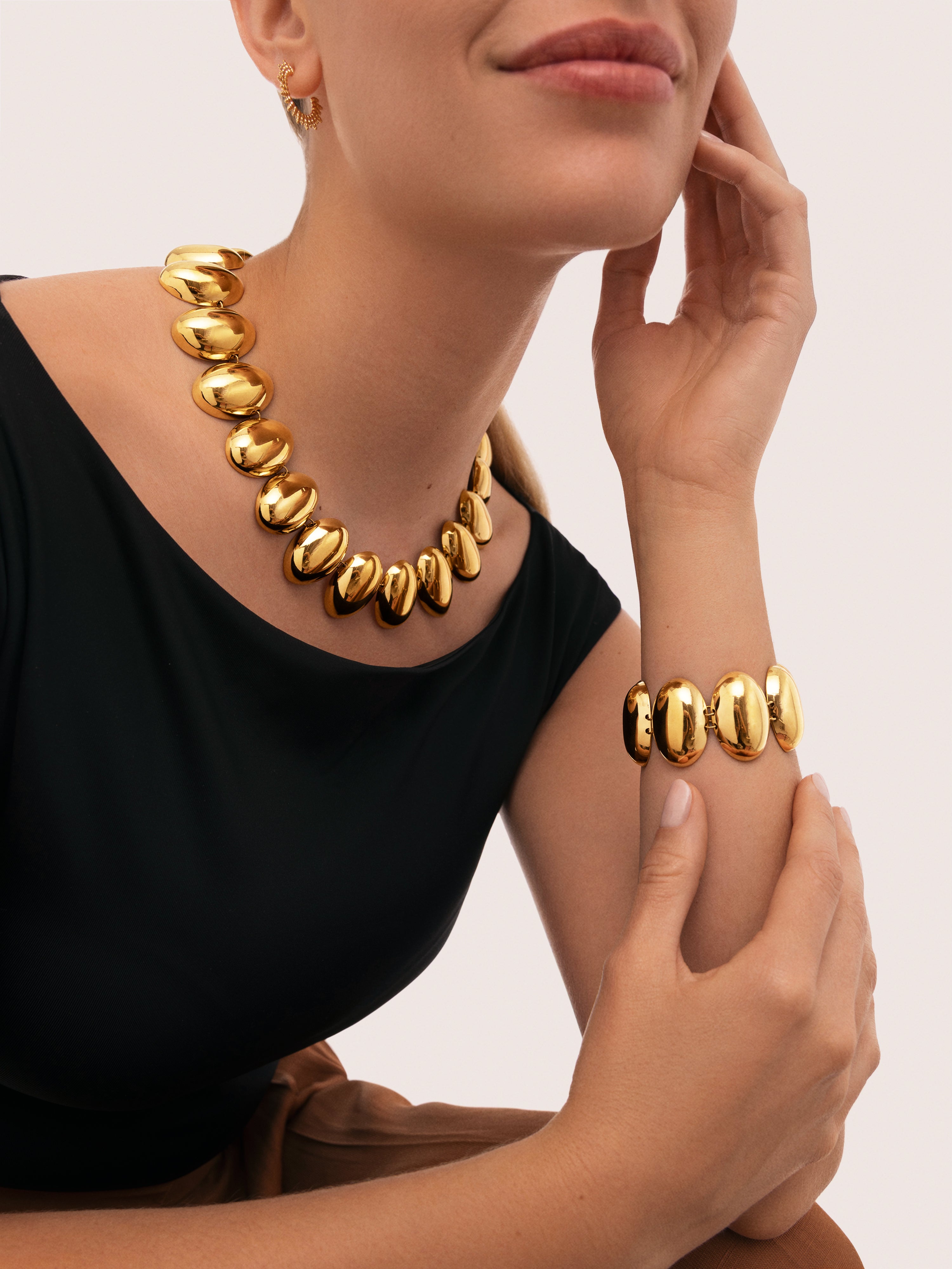 Collier Oceya Acier Plaqué Or