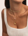 Collar Organic Heart Acero Baño Oro