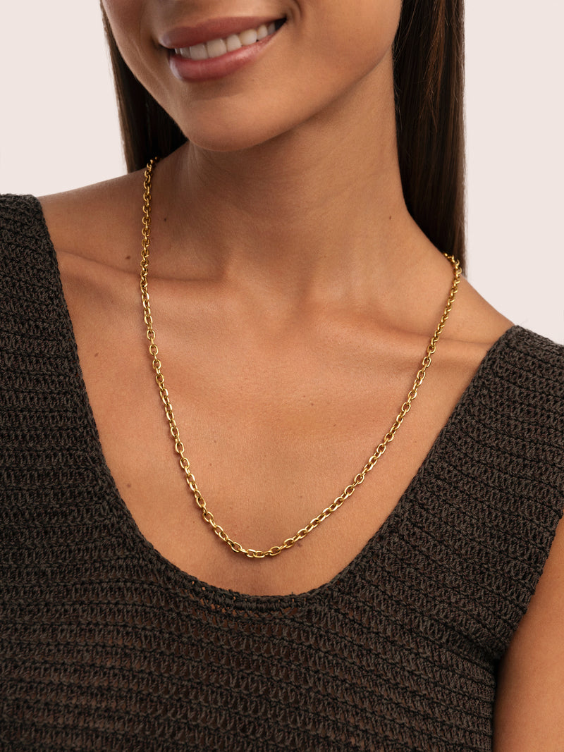 Collar Orla Rope Acero Baño Oro