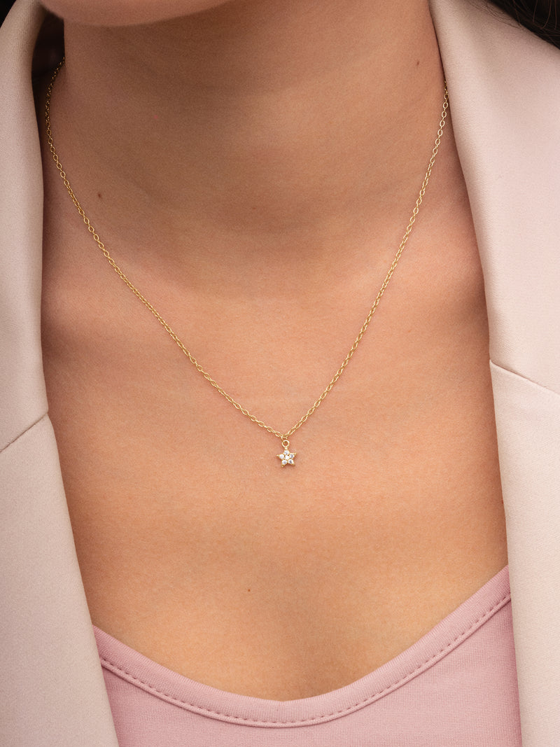 Collier Polaris Star Argent Plaqué Or