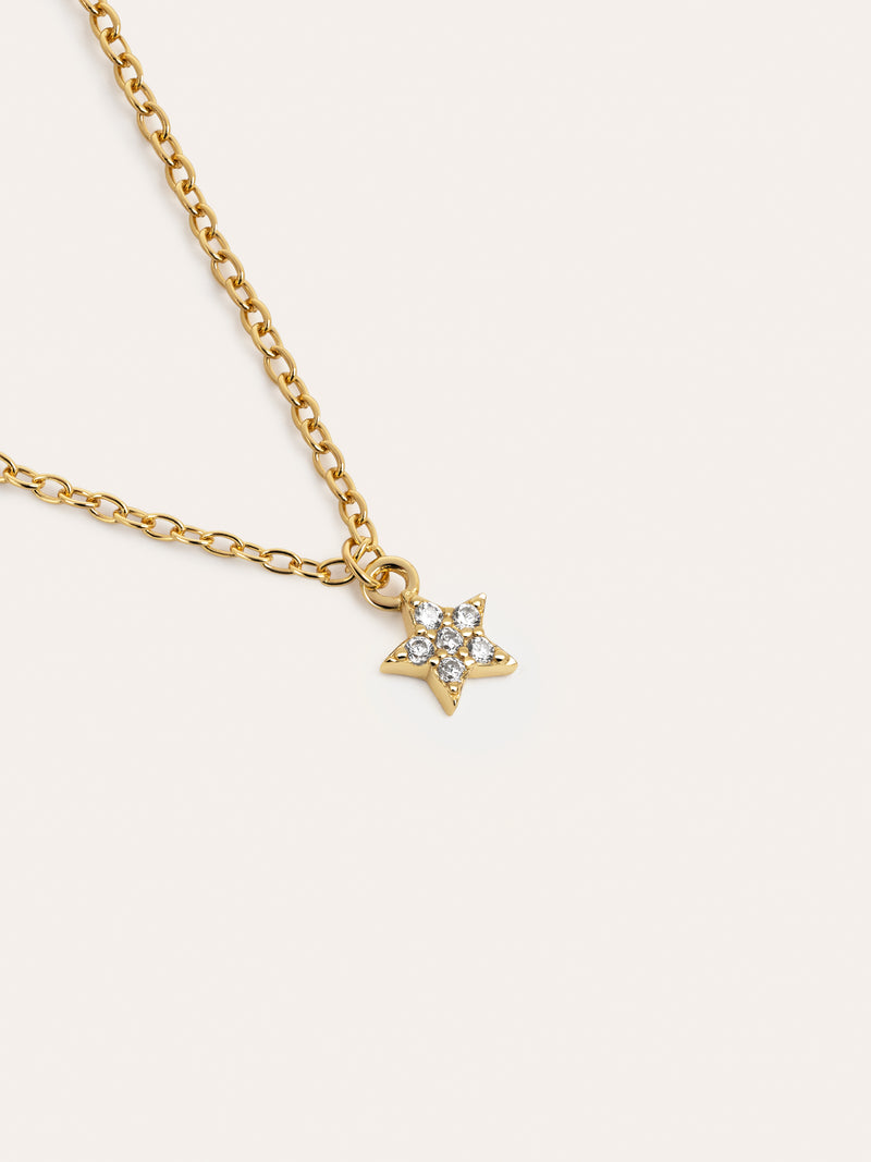 Collier Polaris Star Argent Plaqué Or
