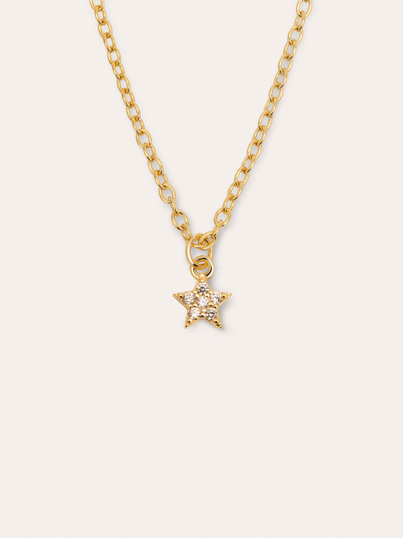 Collier Polaris Star Argent Plaqué Or