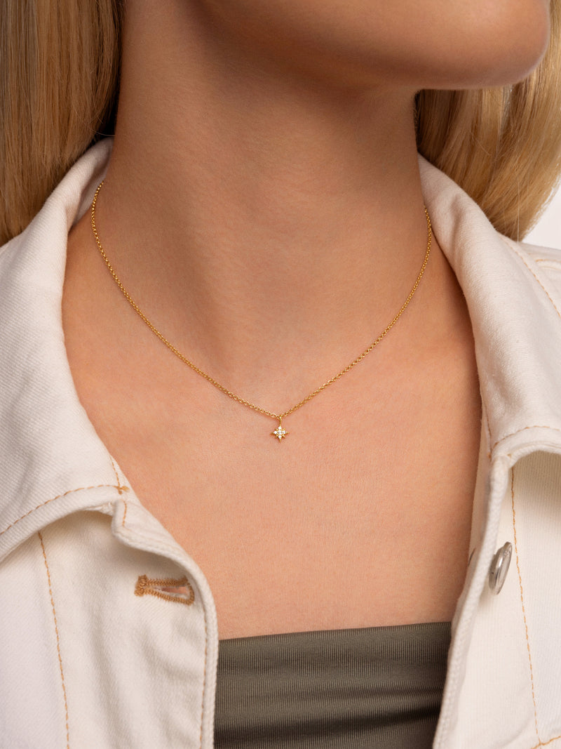 Collier Étoile Polaire Plaqué Or