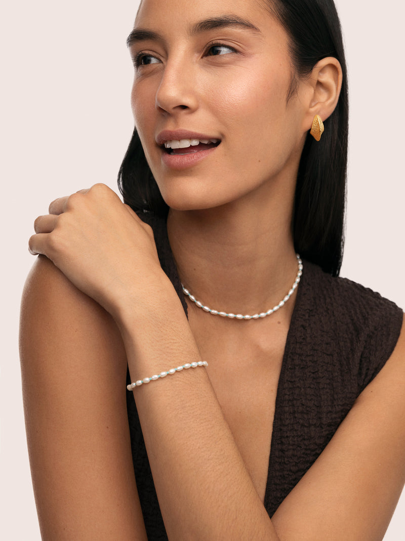 Collar Pompeya Turquesa Acero Baño Oro