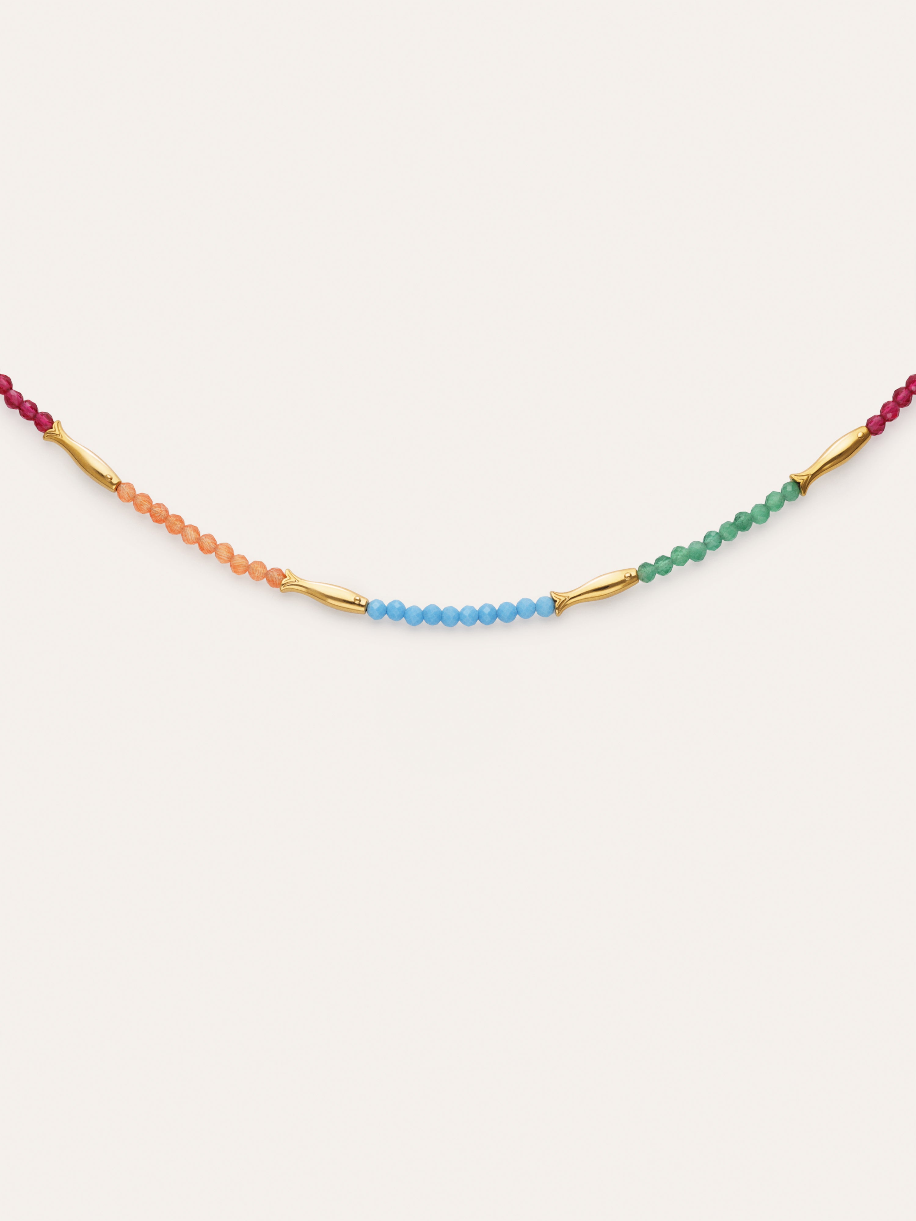 Collar Dye Peces Acero Baño Oro