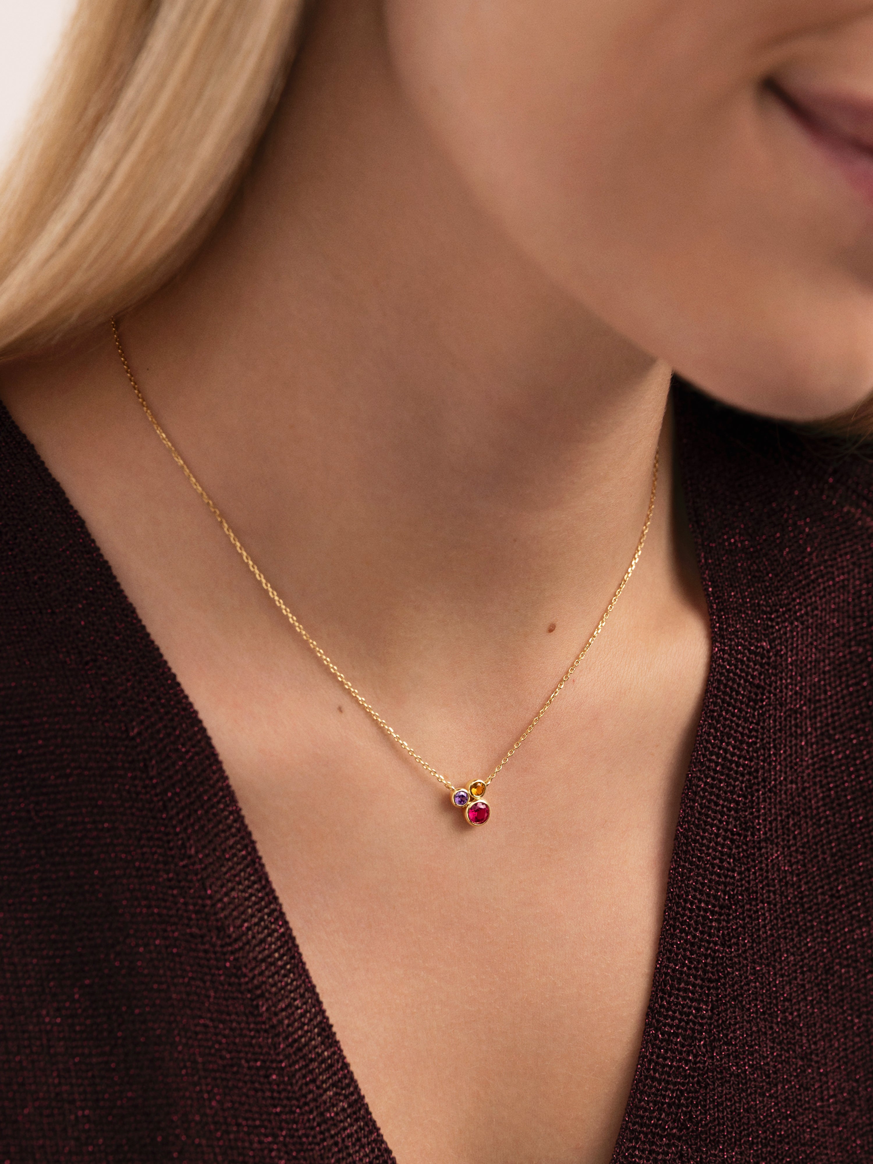 Rainbow Bubbles Halskette, vergoldet