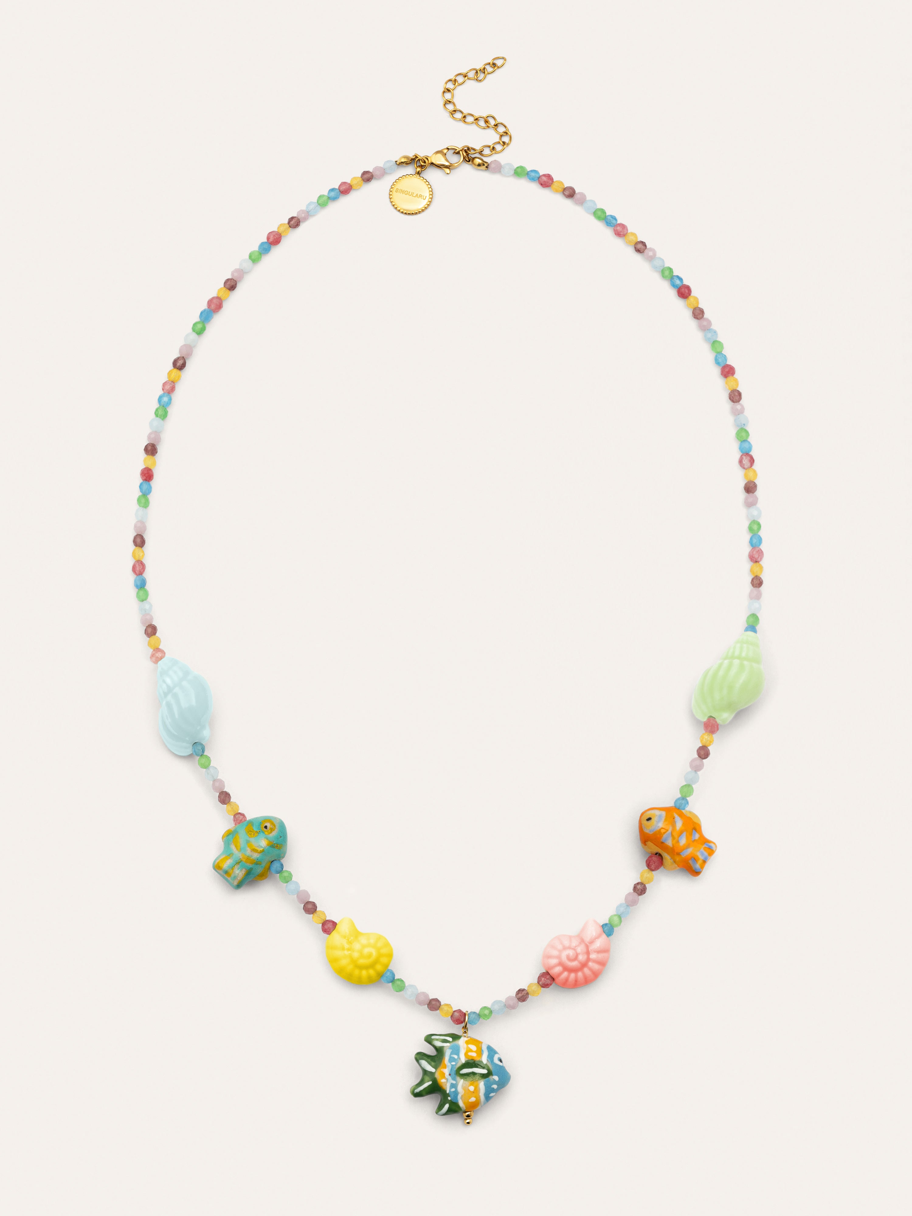 Collar Reef Acero Baño Oro