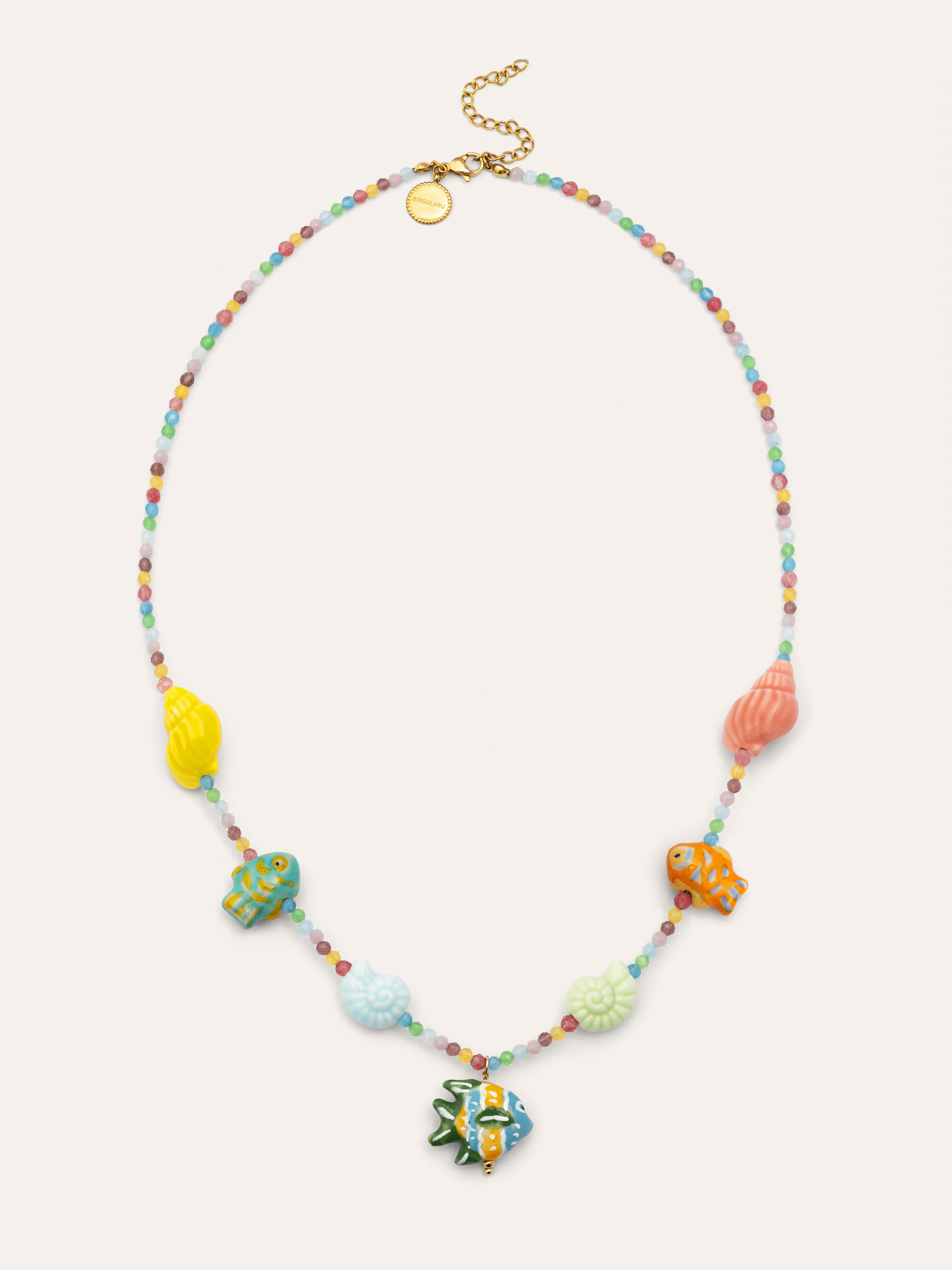 Collar Reef Acero Baño Oro