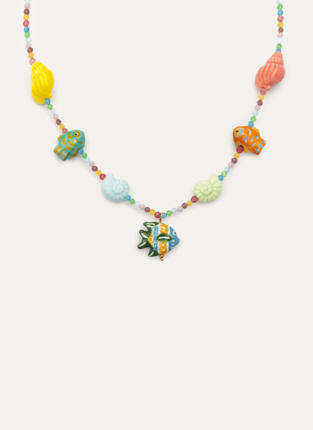 Collar Reef Acero Baño Oro