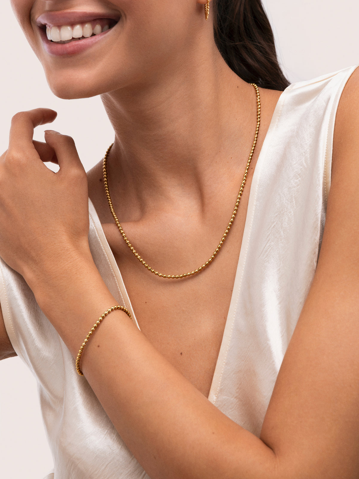 Rosario Ketting Staal Verguld - vista 4