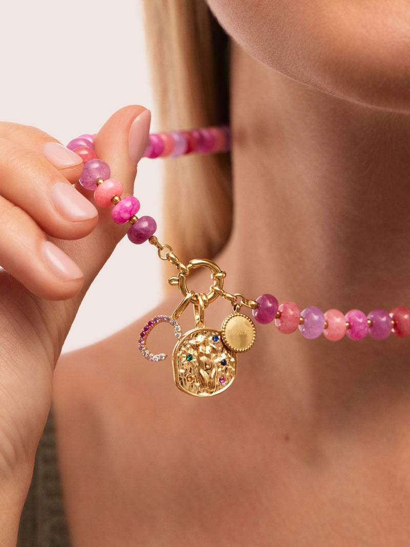 Colar Rosé Stones Aço Banho de Ouro