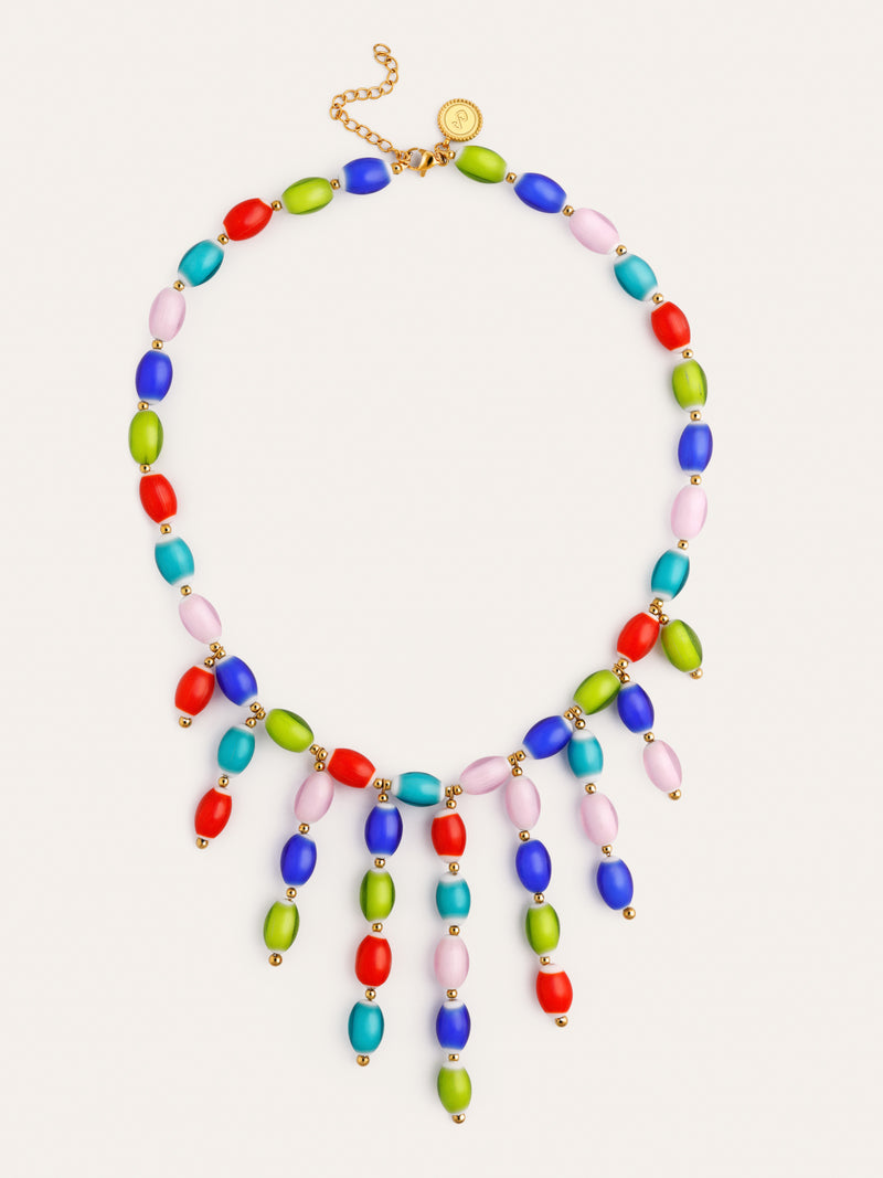 Collar Sahara Color Acero Baño Oro