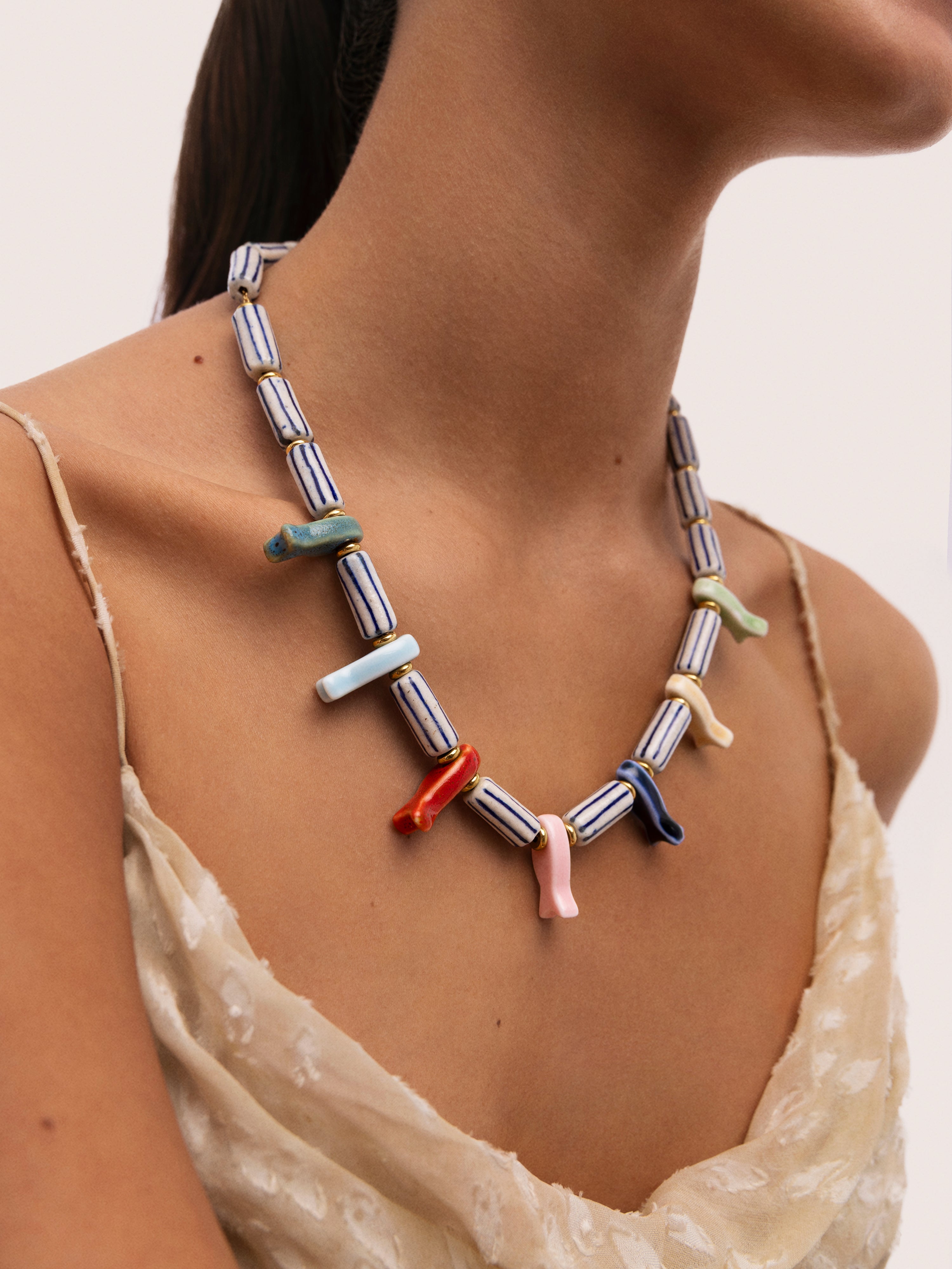 Collar Santorini Acero Baño Oro