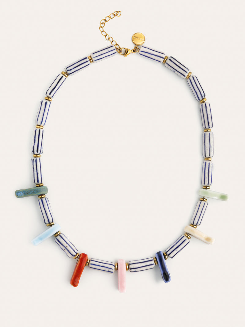 Collar Santorini Acero Baño Oro