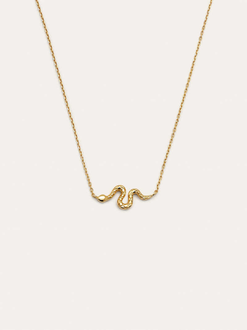 Collar Serpiente Baño Oro