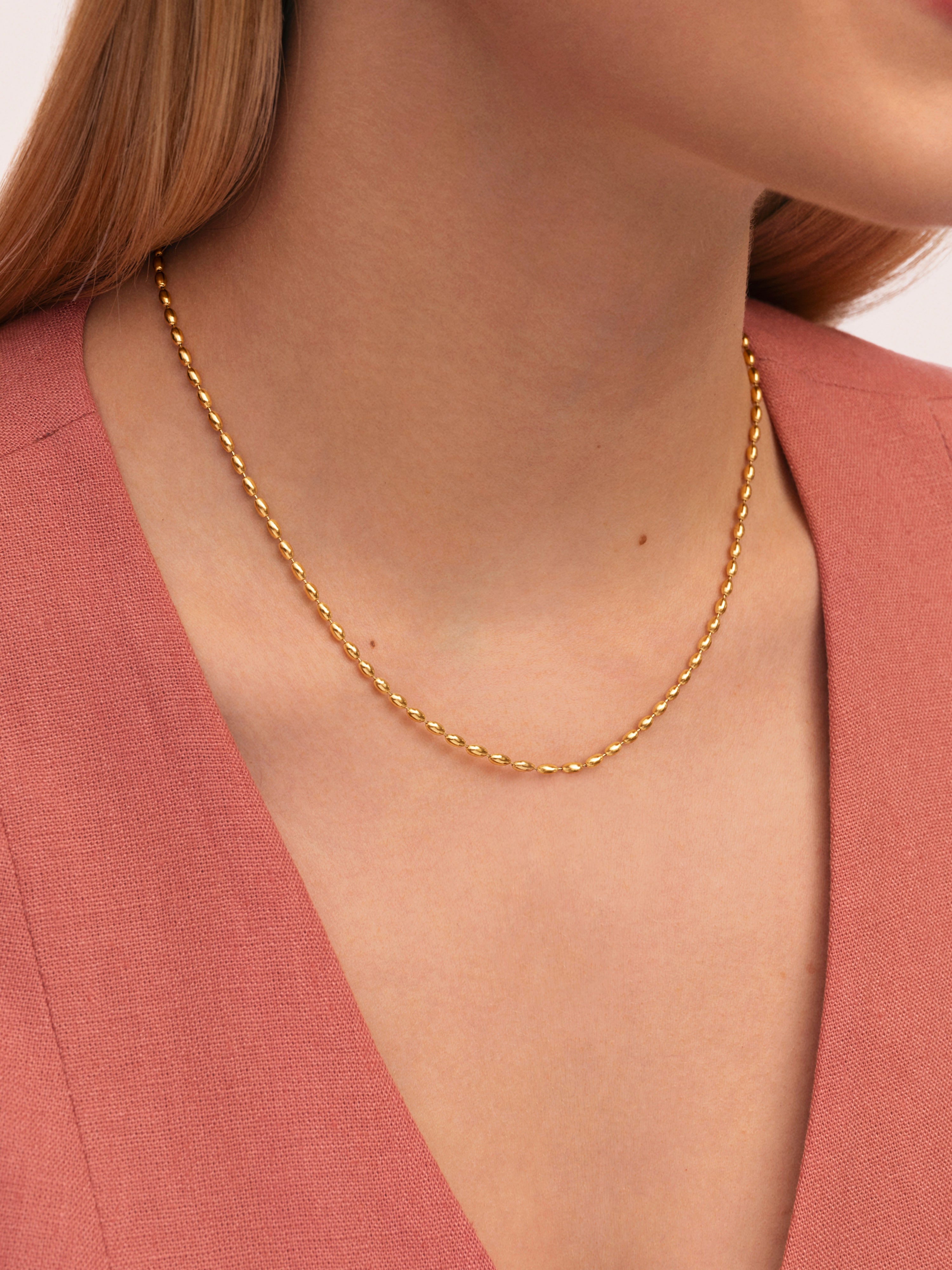 Collier Serpentine Acier Plaqué Or