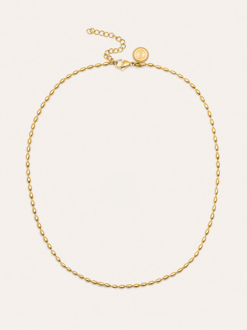 Collier Serpentine Acier Plaqué Or