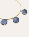 Choker Shelly Blue Acero Baño Oro