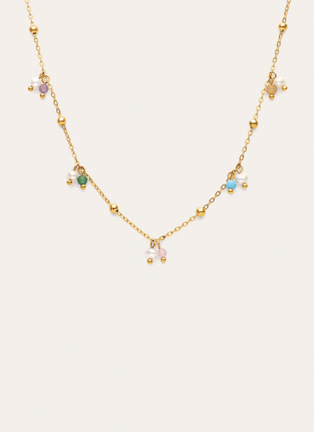 Collar Shamira Dots Acero Baño Oro