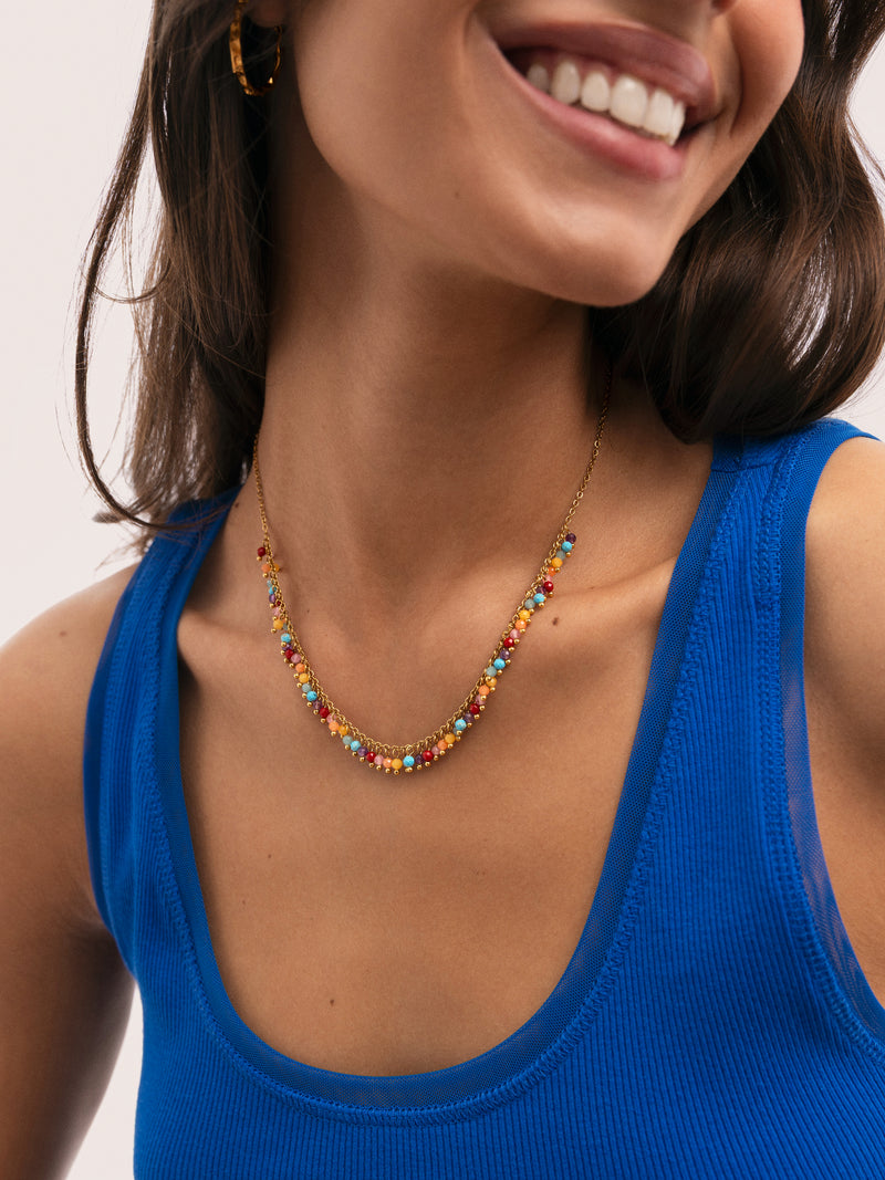 Collier Shamira Full Stones Acier Plaqué Or