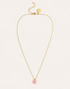 Collar Sweet Heart Pink Stone Baño Oro