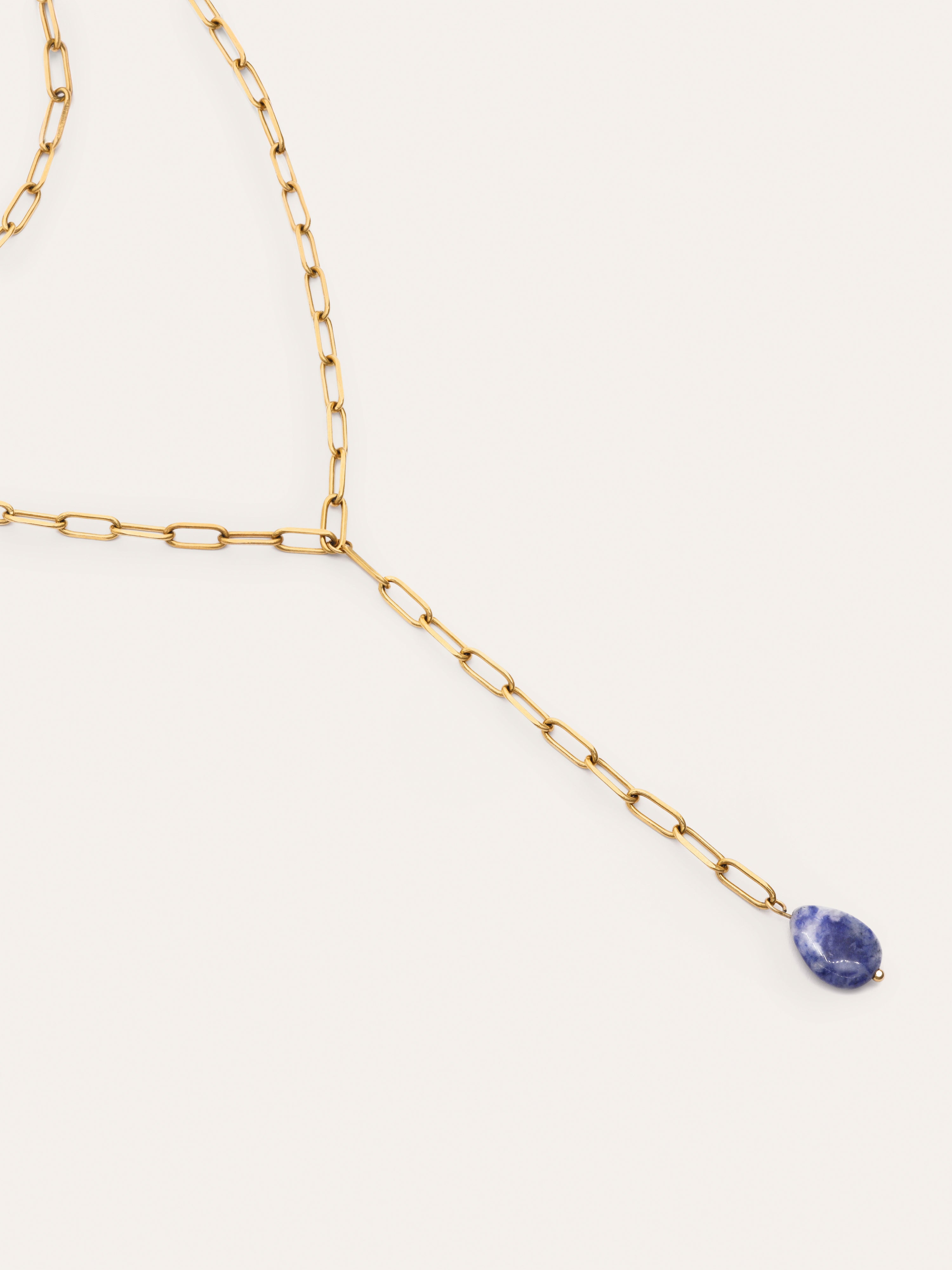 Collar Triple Chic Drop Acero Baño Oro