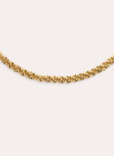Collar Tinsel Acero Baño Oro