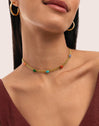 Choker Tape Stones Acero Baño Oro