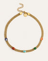 Choker Tape Stones Acero Baño Oro