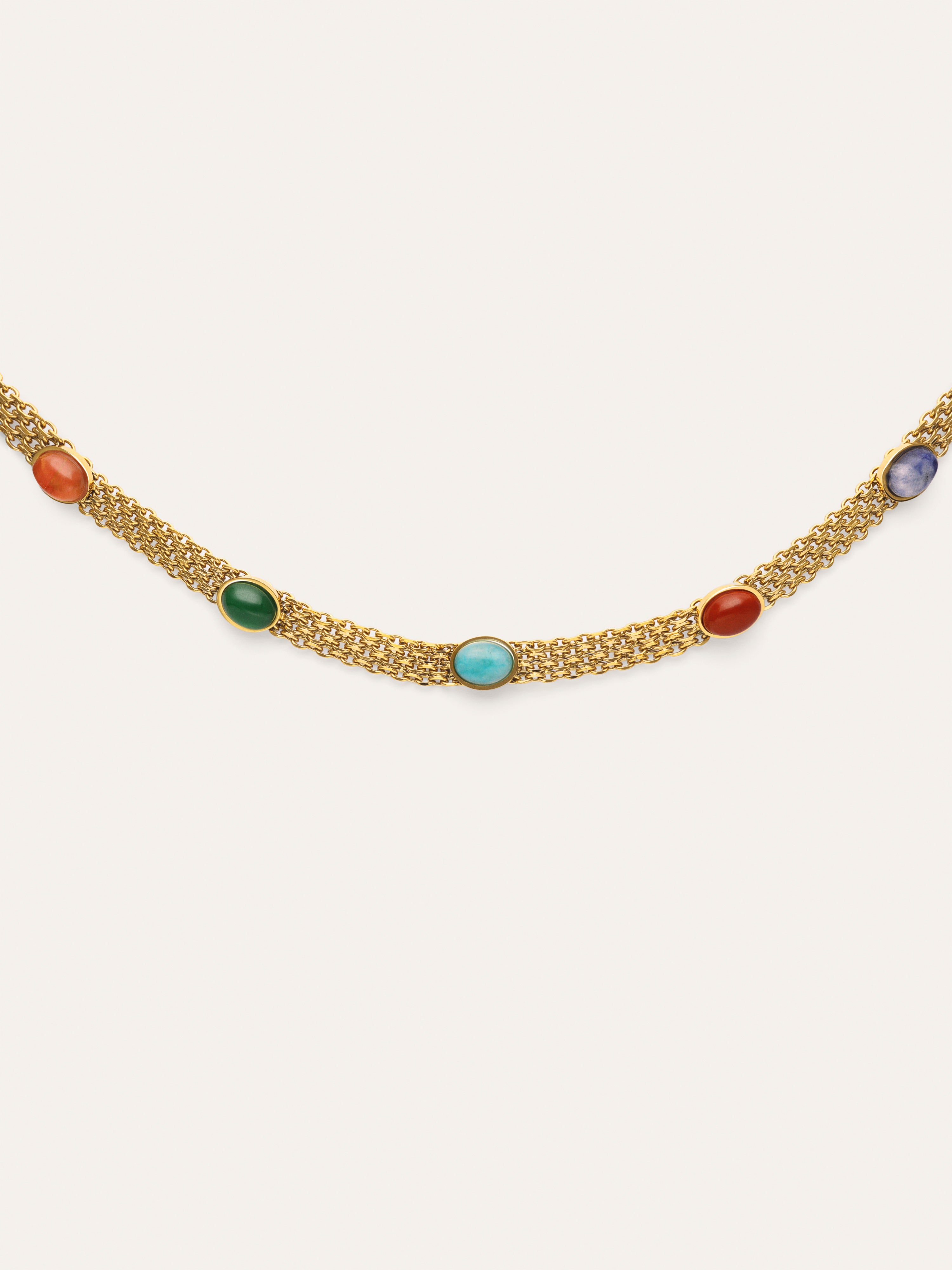 Choker Tape Stones Acero Baño Oro