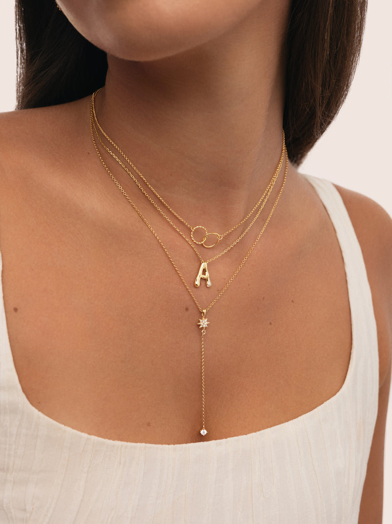 Colar Circles Twist Banho de Ouro