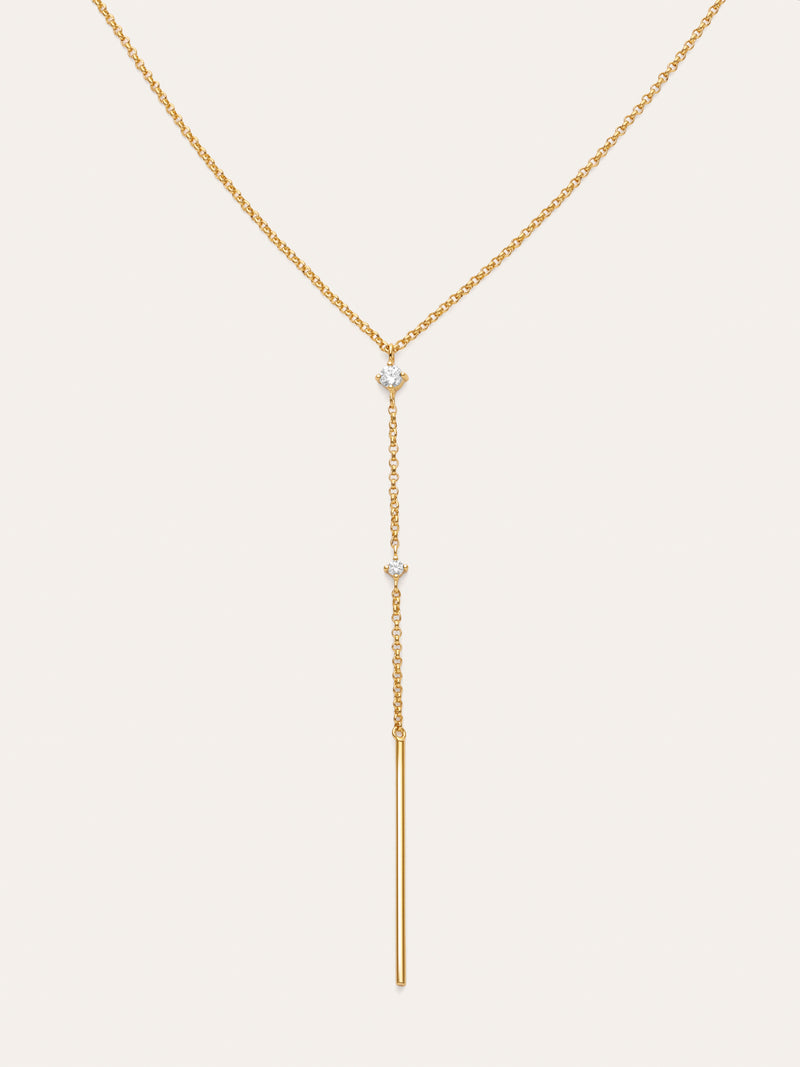 Colar Y Sparks Stick Banho Ouro
